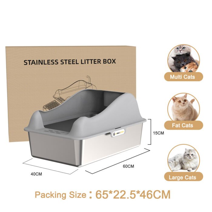 PT-07-14 Cat-Inspired Stainless Litter Box