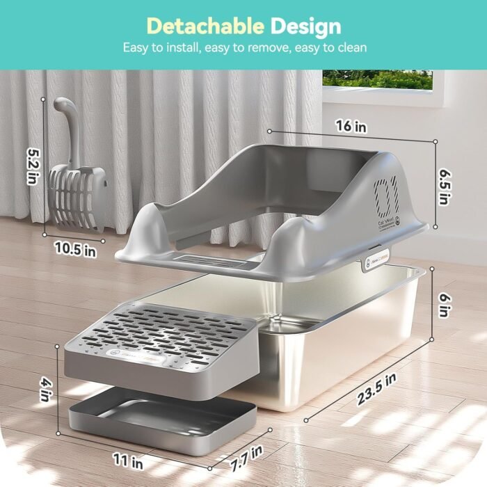 PT-07-14 Cat-Inspired Stainless Litter Box