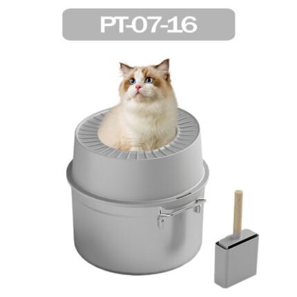 Round Stainless Steel Cat Litter Box