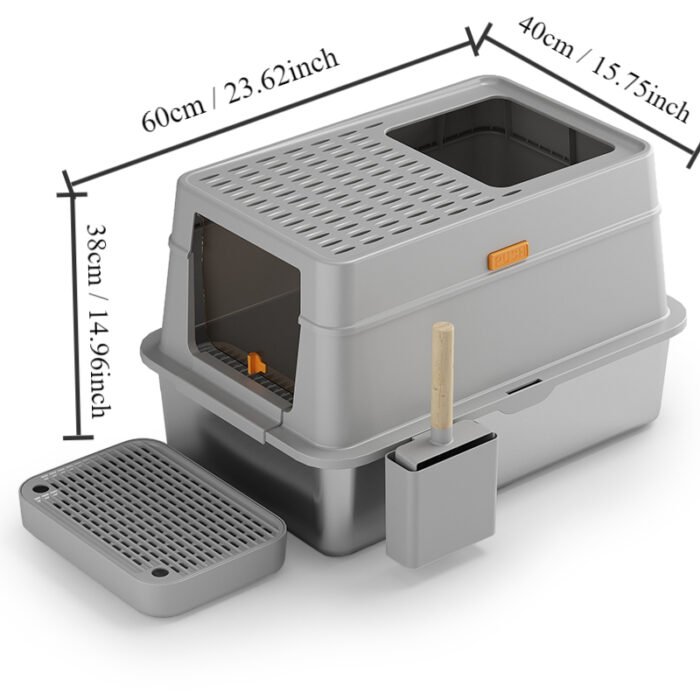 PT-07-08 XL Enclosed Stainless Litter Box