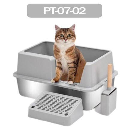 Side Entry Stainless Steel Cat Litter Box