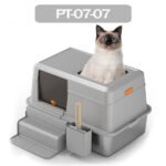 full enclosed stainless steel cat litter box