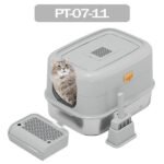 Oval Shape Full Enclosed Stainless Steel Cat Litter Box