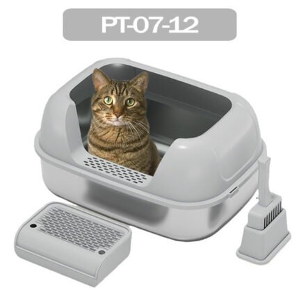 Oval Shape side entry Stainless Steel Cat Litter Box