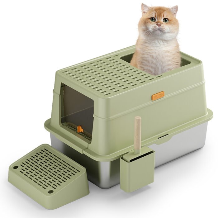 PT-07-08 XL Enclosed Stainless Litter Box