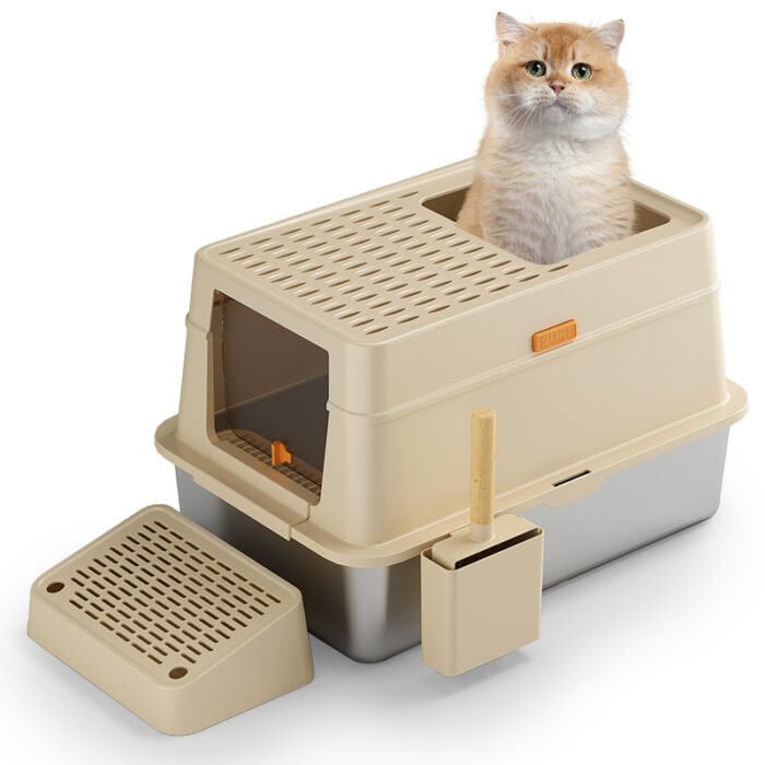 PT-07-08 XL Enclosed Stainless Litter Box