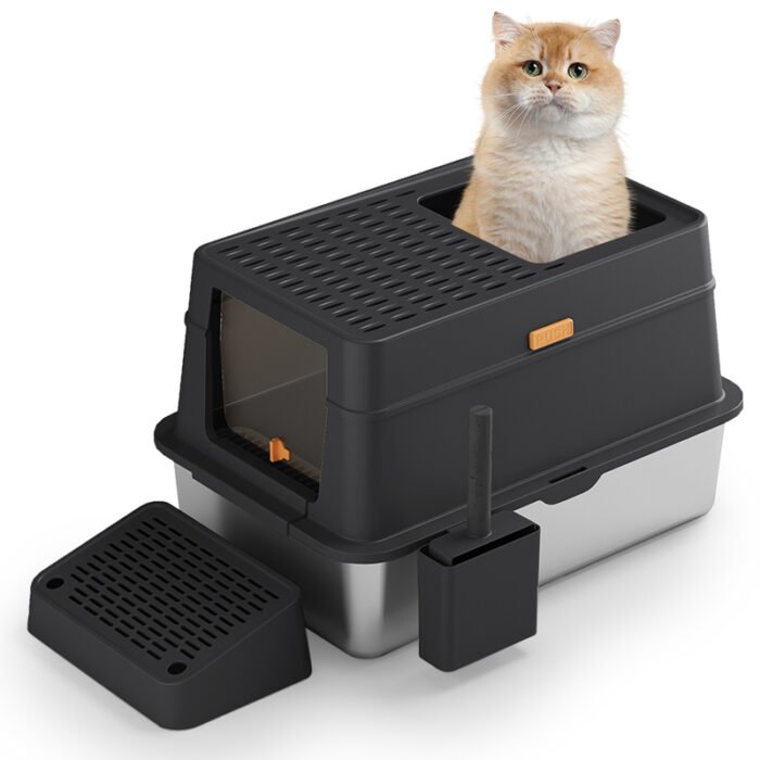 PT-07-08 XL Enclosed Stainless Litter Box