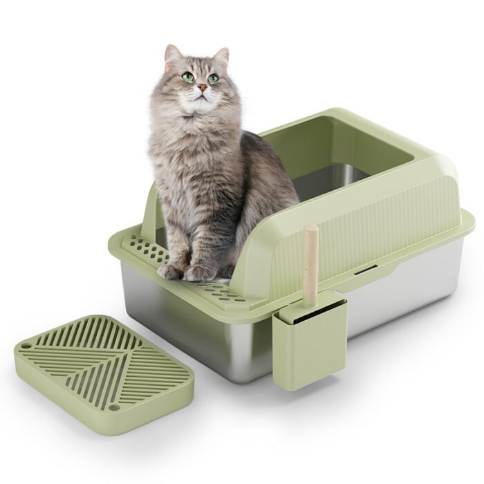 PT-07-06 Line Side Stainless Cat Litter Box Stainless Steel Cat Litter Box