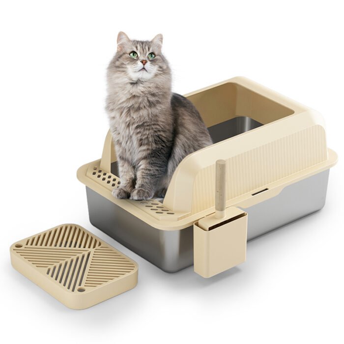 PT-07-06 Line Side Stainless Cat Litter Box Stainless Steel Cat Litter Box