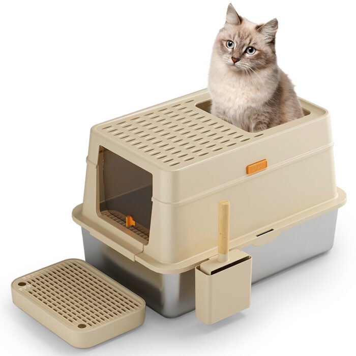 PT-07-08 XL Enclosed Stainless Litter Box