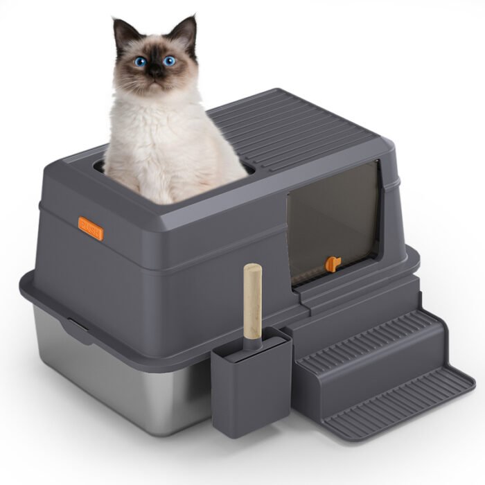 PT-07-07 Full Enclosed Stainless Litter Box