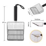 304 stainless steel cat Litter Scoop With Detachable rubber Handle