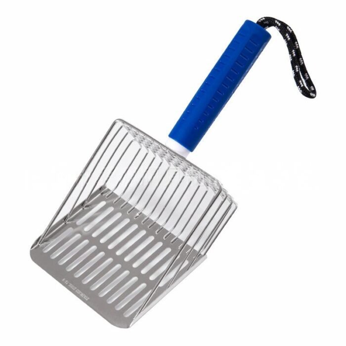 304 stainless steel cat Litter Scoop With Detachable rubber Handle