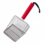 304 stainless steel cat Litter Scoop With Detachable rubber Handle
