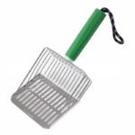 304 stainless steel cat Litter Scoop With Detachable rubber Handle