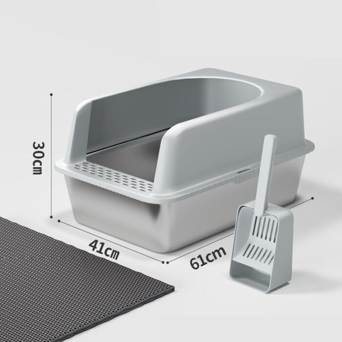 Stainless Steel Cat Litter Box W/Mat