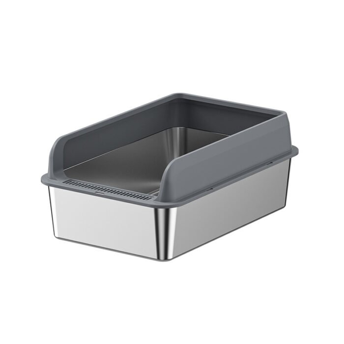 Front Entry Stainless Steel Cat Litter Box