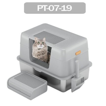 Adjustable Closed Stainless Steel Cat Litter Box