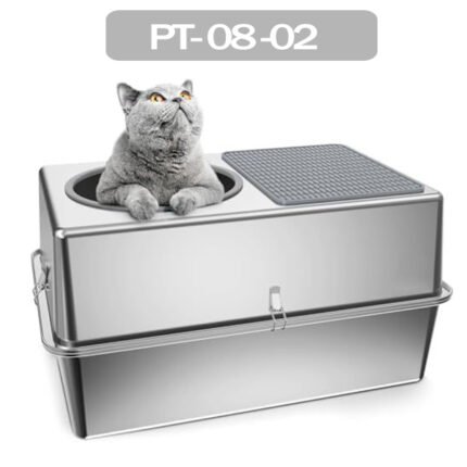 Fully Enclosed All Stainless Steel Top-Entry Cat Litter Box