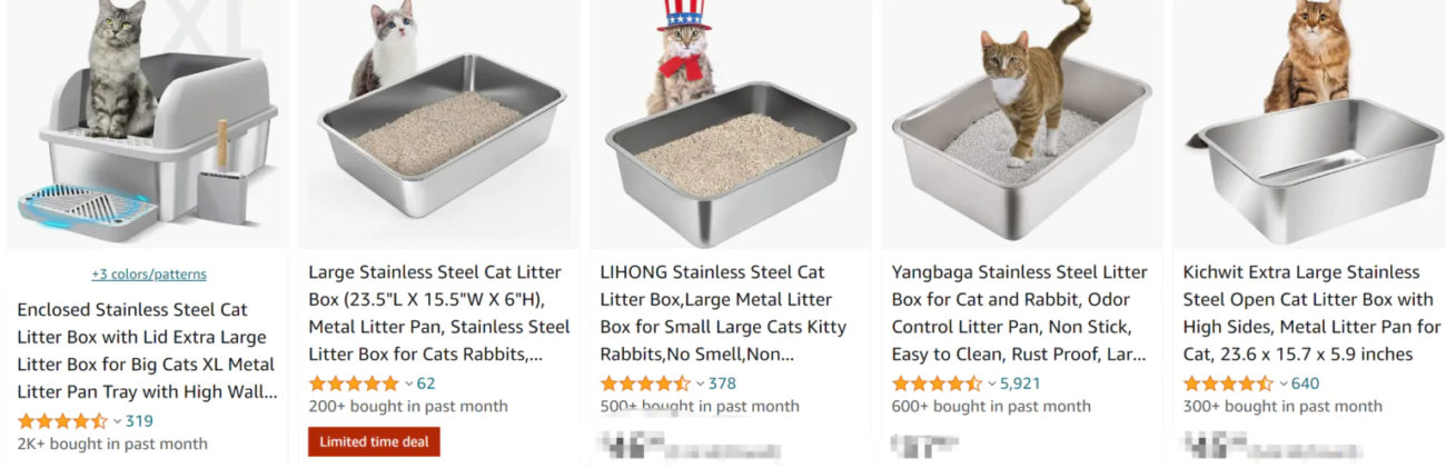 Amazon stainless steel cat litter box