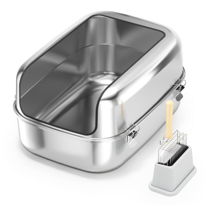 PT-08-03 Full Stainless Oval Open Cat Box