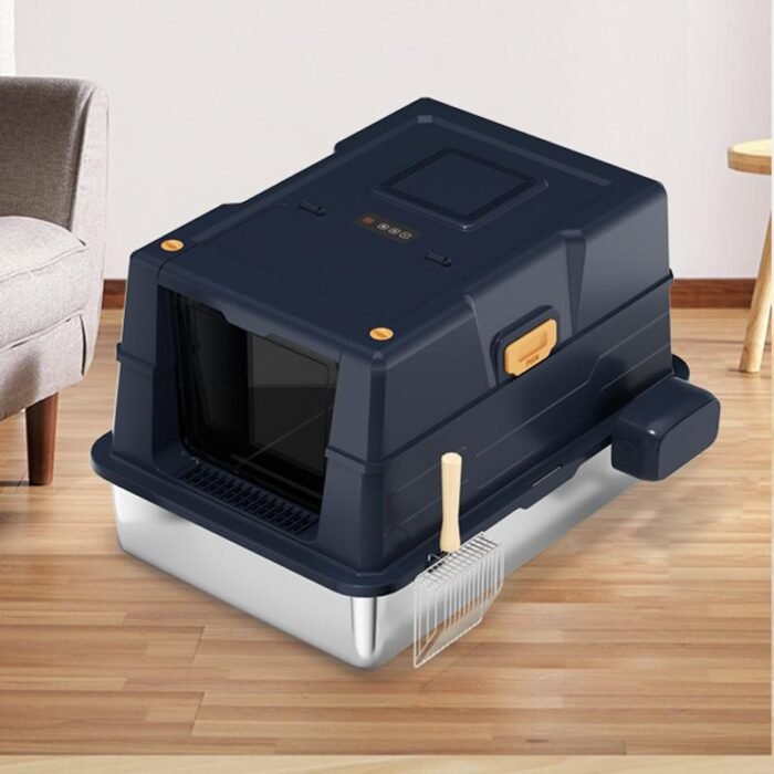 XXXL Super Large Full Enclused Stainless Steel Cat Litter Box
