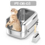 PT-08-03 Full Stainless Oval Open Cat Box