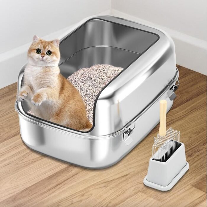 PT-08-03 Full Stainless Oval Open Cat Box
