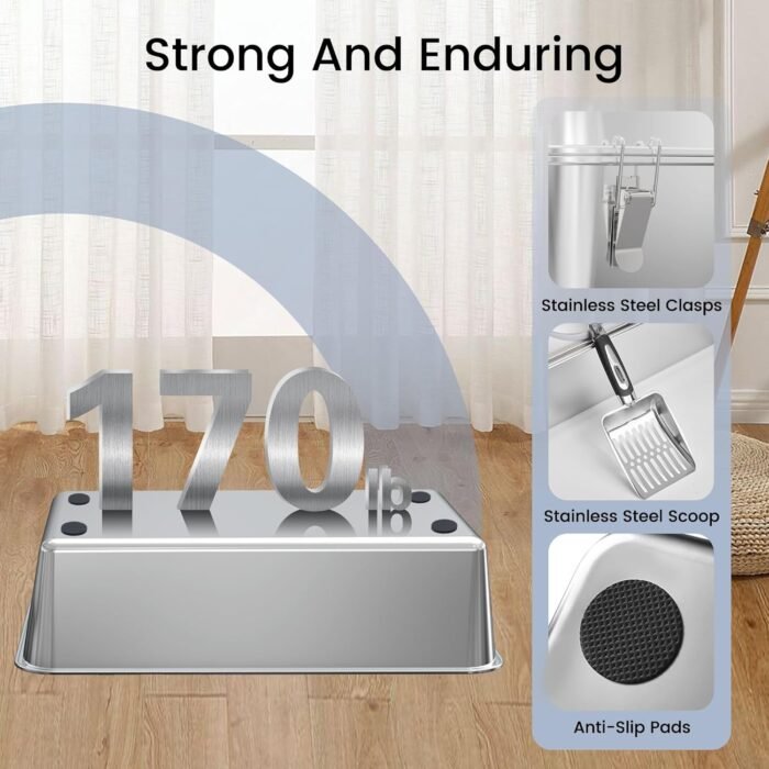 Full Stainless Steel Side Entry Cat Litter Box