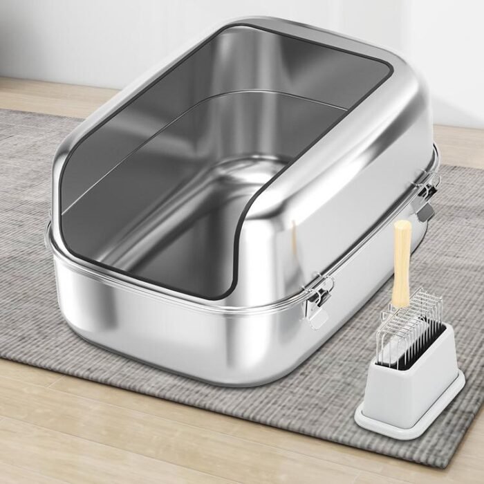 PT-08-03 Full Stainless Oval Open Cat Box