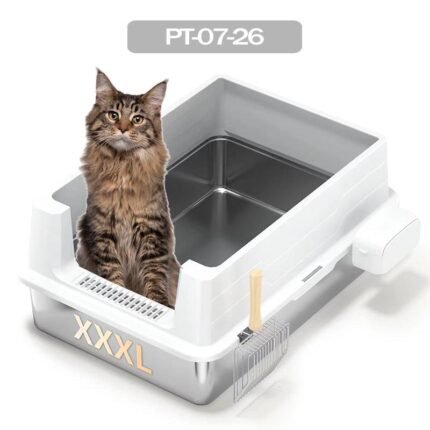 XXXL Super Large Stainless Steel Cat Litter Box