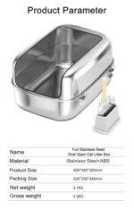 PT-08-03 Full Stainless Oval Open Cat Box