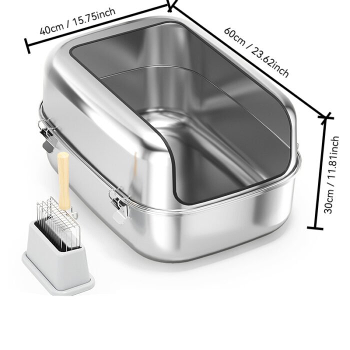 PT-08-03 Full Stainless Oval Open Cat Box