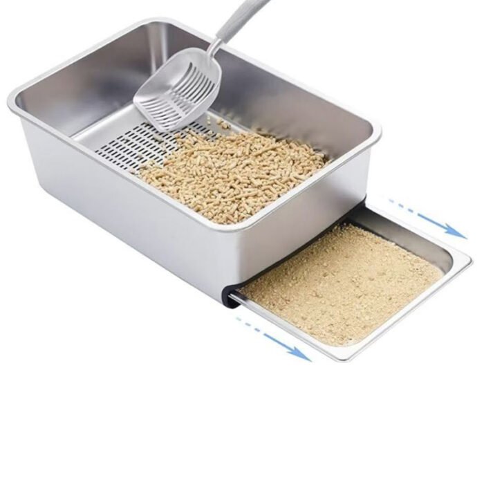 PT-08-8 Sifting Stainless Cat Litter Box