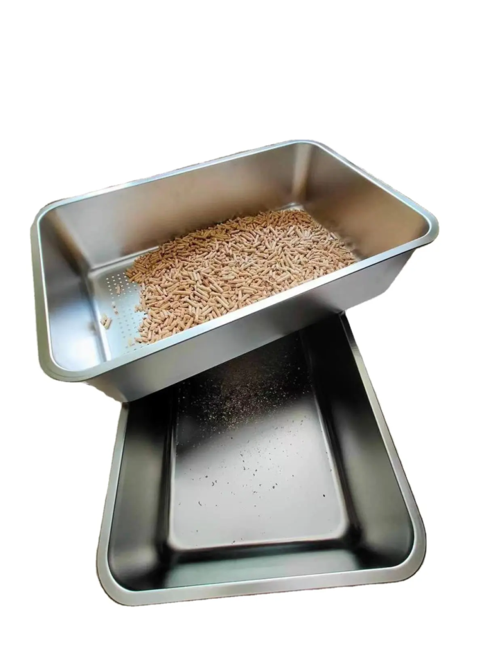 PT-08-8 Sifting Stainless Cat Litter Box
