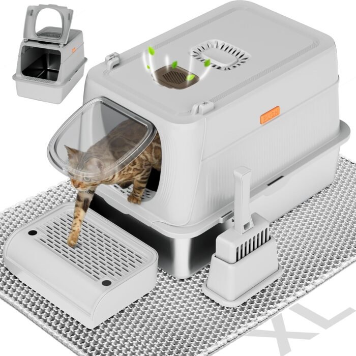 PT-07-34 Enclosed Removable Metal Litter Box