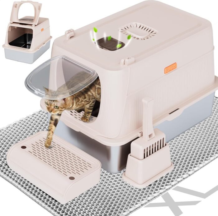PT-07-34 Enclosed Removable Metal Litter Box