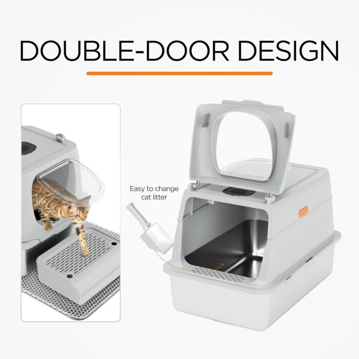 PT-07-34 Enclosed Removable Metal Litter Box