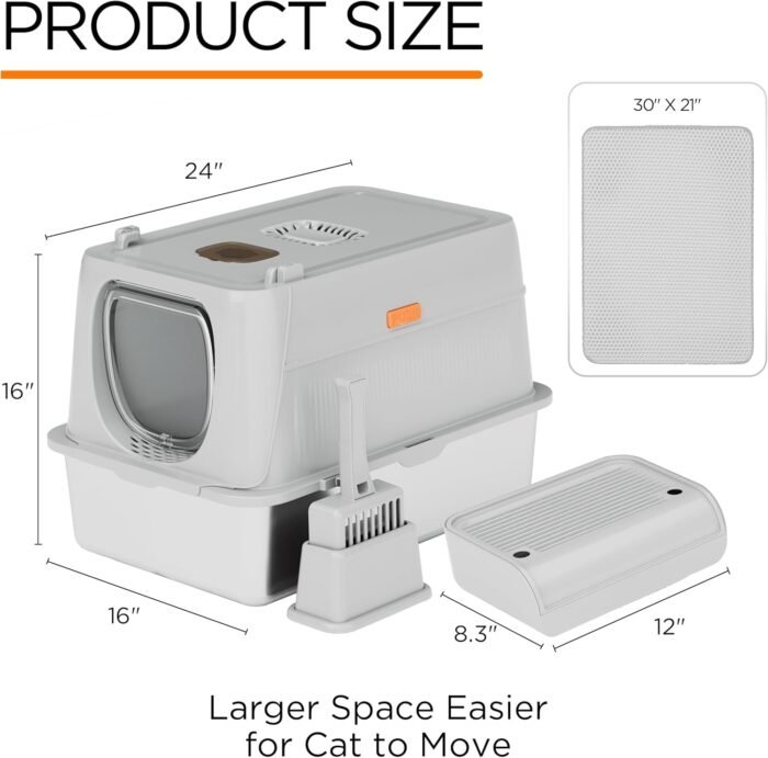 PT-07-34 Enclosed Removable Metal Litter Box