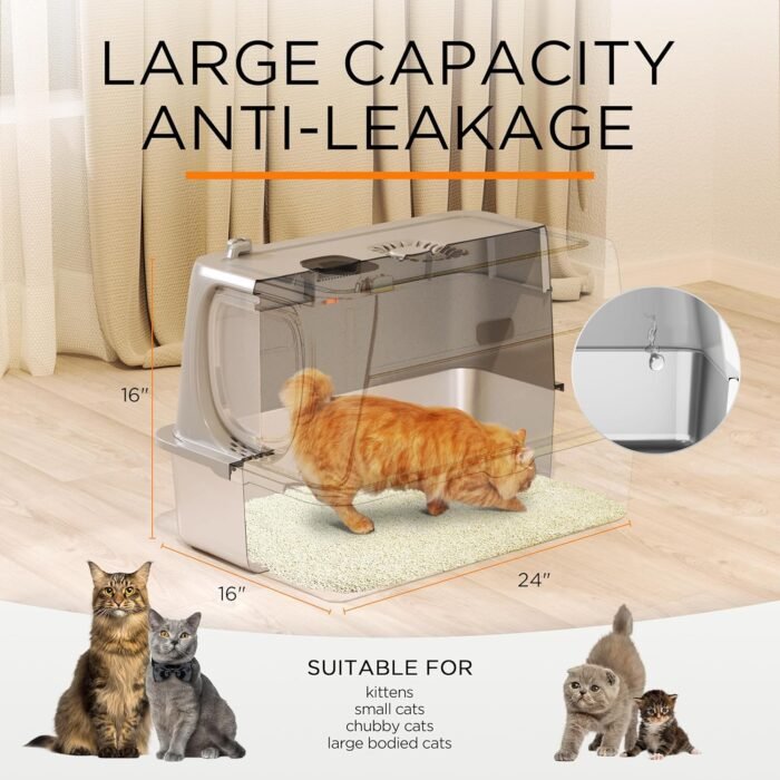 PT-07-34 Enclosed Removable Metal Litter Box