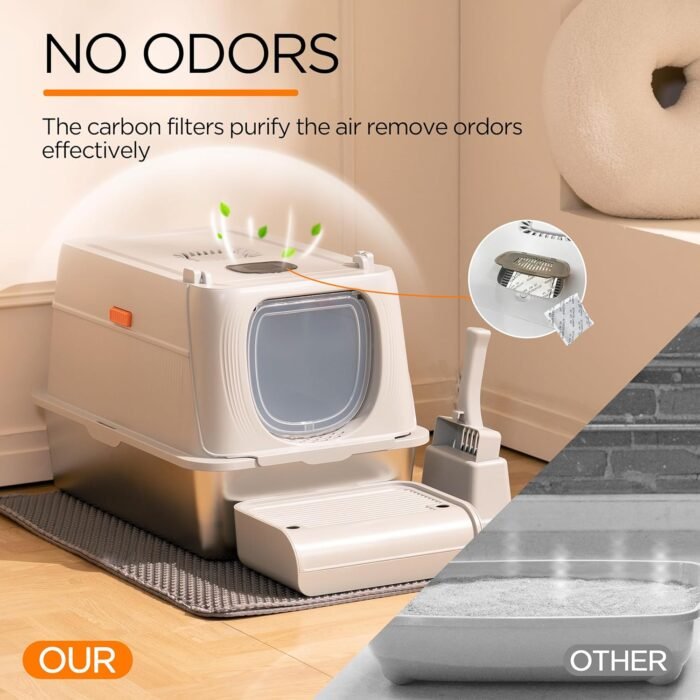 PT-07-34 Enclosed Removable Metal Litter Box