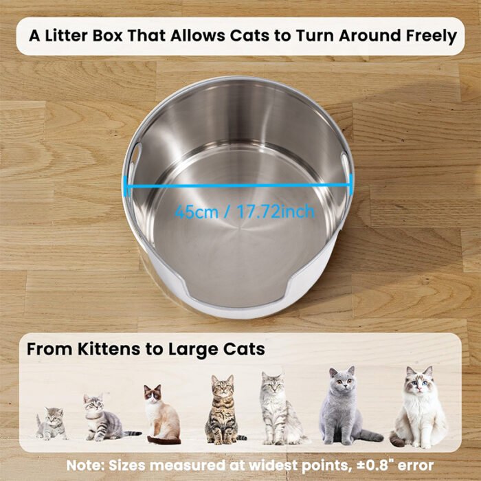 Round Stainless Steel Litter Box