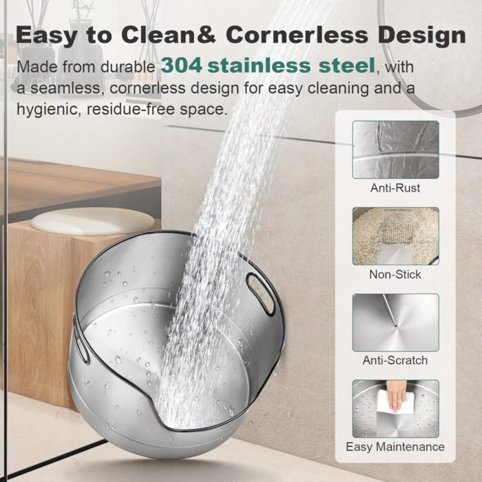 Round Stainless Steel Litter Box