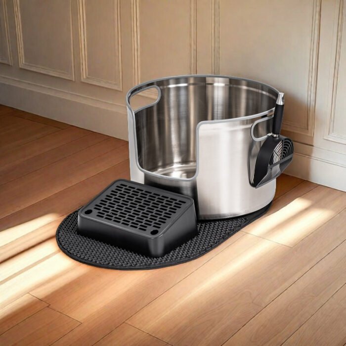 Round Stainless Steel Litter Box