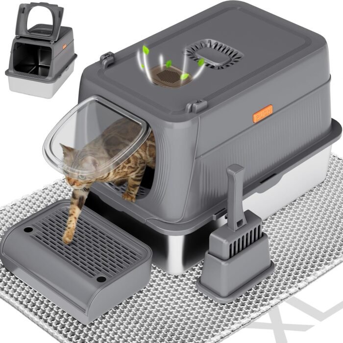 PT-07-34 Enclosed Removable Metal Litter Box