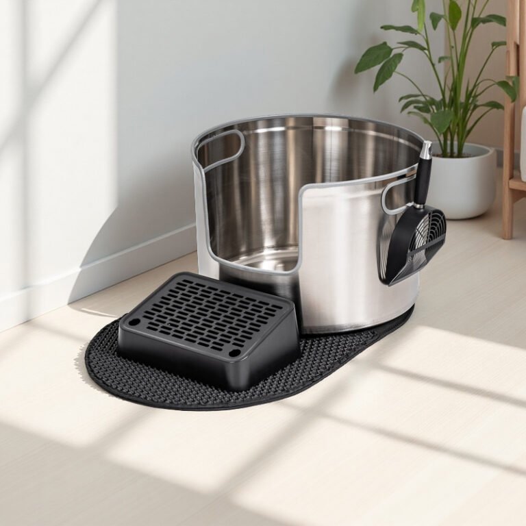 Round Stainless Steel Litter Box