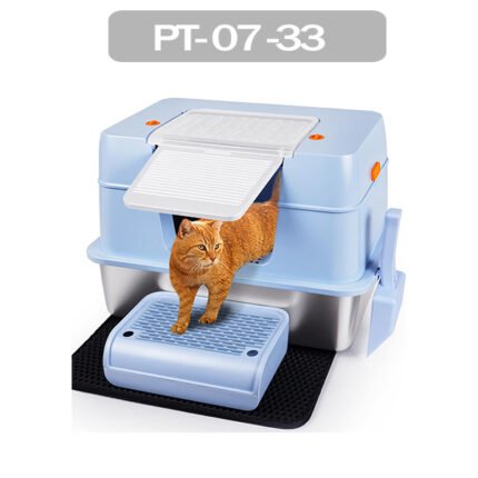 PT-07-33 full enclosed stainless steel cat litter box
